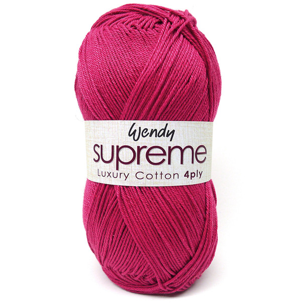 Wendy Supreme Luxury Cotton 4 Ply Knitting Yarn, 100g Balls | Beaujolais 1835