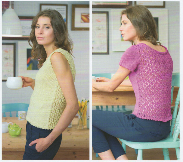 Dk Pattern for Lace Back Sweater - Wendy Supreme Cotton Dk Pattern 5877 back
