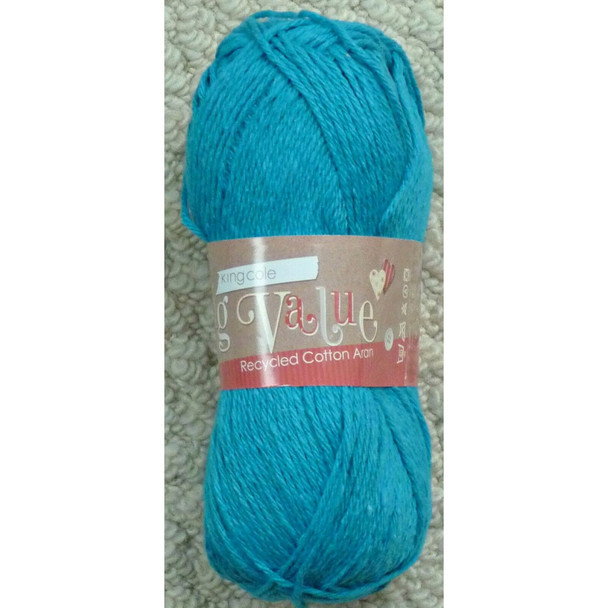 King Cole Big Value Recycled Cotton Aran, 100g Balls | 1161 Surf