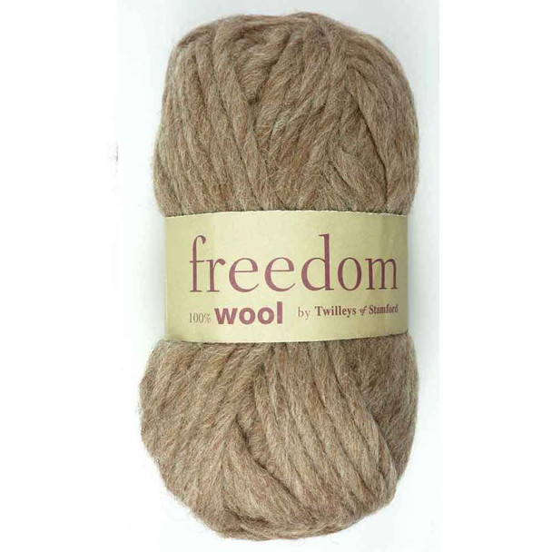 Twilleys Freedom Wool Super Chunky Knitting Yarn, 50g Balls | 0432 Light Brown