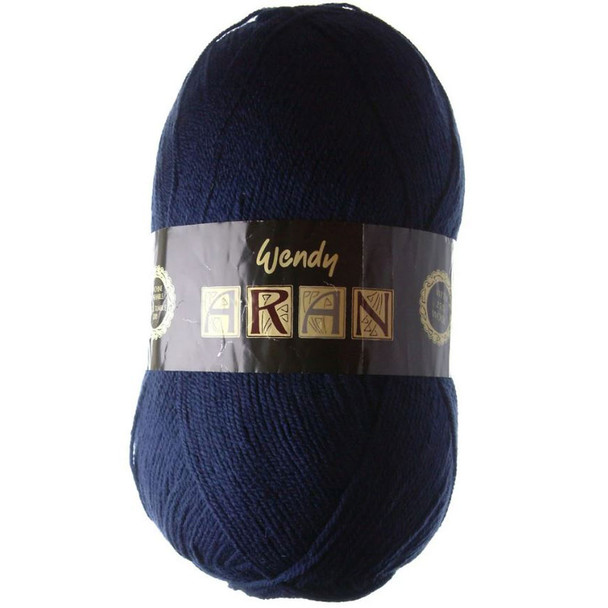 Wendy Aran with Wool Knitting Yarn, 400g Balls | 475 French Navy