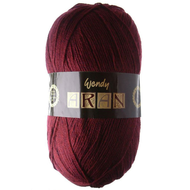 Wendy Aran with Wool Knitting Yarn, 400g Balls | 698 Cranberry