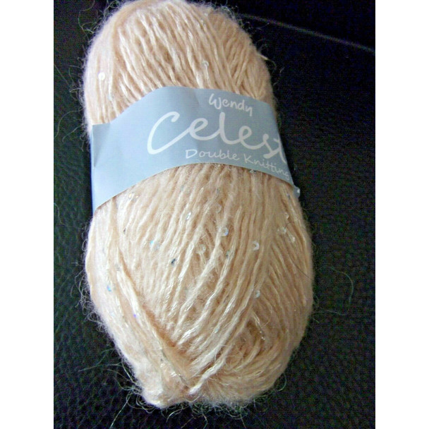 Wendy Celeste DK Sequin Studded Knitting Yarn |  Whisper 3332