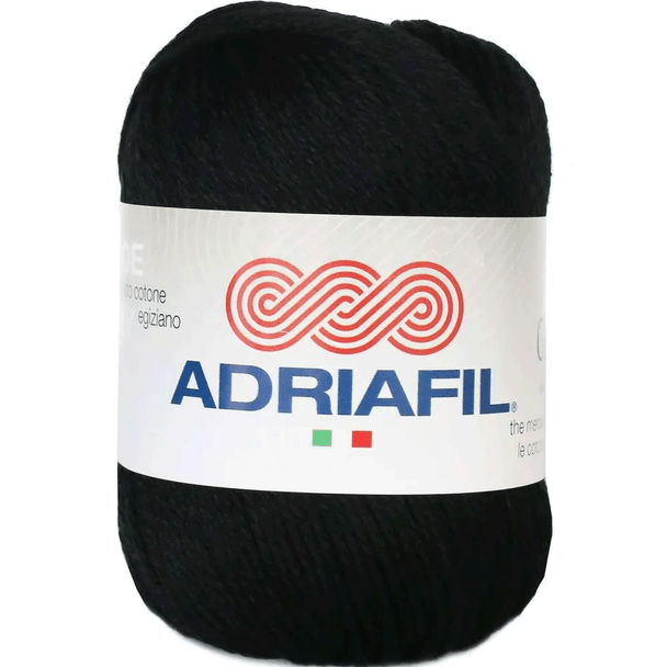 Adriafil Cheope 100% Egyptian Cotton DK, 50g Balls | 01 Black