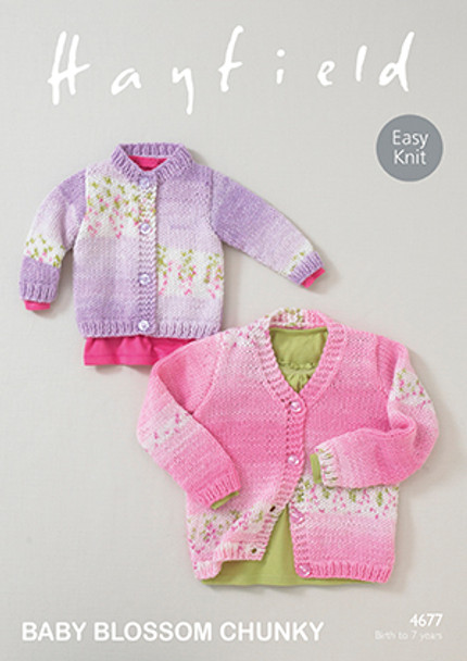 Chunky Pattern for childrens cardigans - Hayfield Baby Blossom Chunky 4677