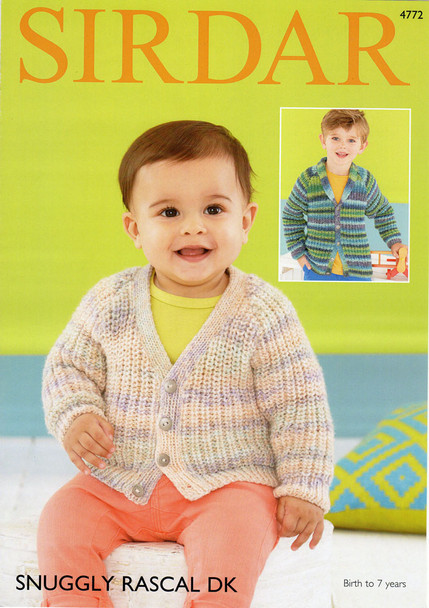 Pattern for Baby / Childs Cardigans | Sirdar Snuggly Rascal DK 4772 