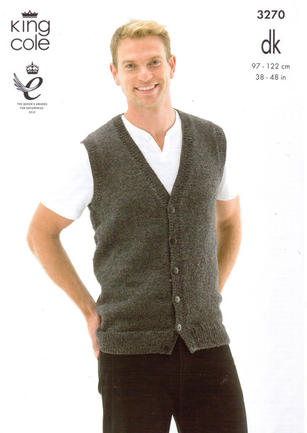 Gents Slipover and Waistcoat DK Pattern | King Cole Merino DK 3270