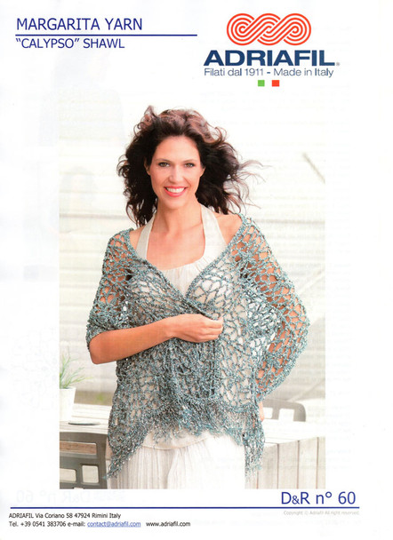 Calypso Shawl Crochet DK Knitting Pattern | Adriafil Margarita Cotton Summer Yarn - Main Image