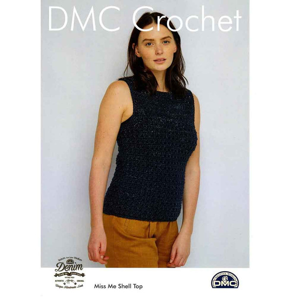 Miss Me Shell Top - crochet pattern - DMC Natura Denim