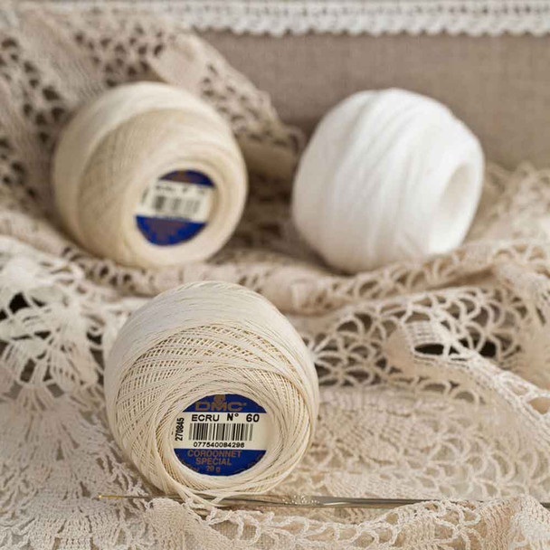 DMC Cordonnet Crochet Cotton, collection of colours inside and out of the box