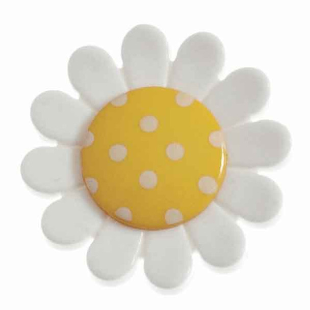 Daisy Button with Yellow Spot middle | 23 mm | Trimits