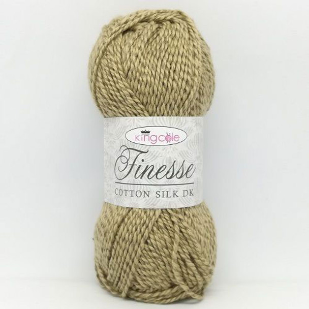 King Cole Finesse Cotton Silk DK Knitting Yarn, 50g Balls | 2821 Moss