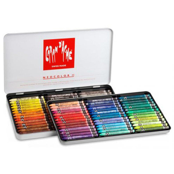 Caran d'Ache Classic Neocolor II Water-Soluble Pastels, 84 Colours - 2 Tiers of Pastels