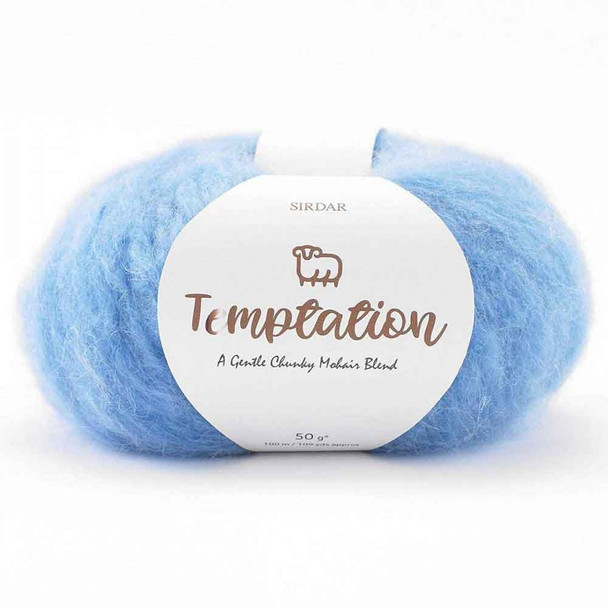 Sirdar Temptation Chunky Mohair Knitting Yarn | 805 Sky Blue