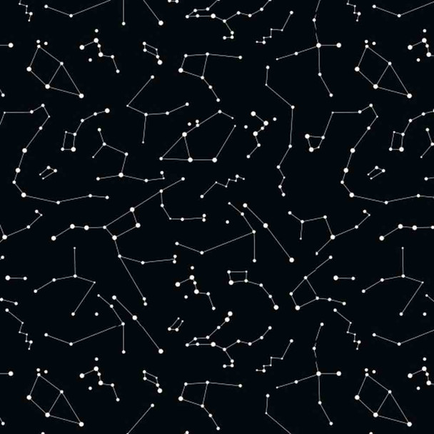 Cosmic Space Planets & Stars 100% Cotton Fabric | Blank Quilting | BL8453G-99 Glow in the Dark Constellations 