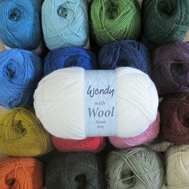 Wendy Aran with Wool | 400g Balls Knitting Yarn | Various Shades - Main Image