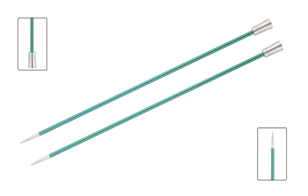 KnitPro Zing Metal Knitting Needles | Single Point | 35cm Long - 3.25mm (US 3)