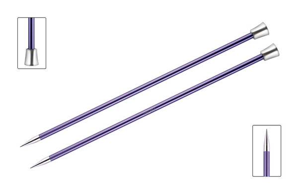 KnitPro Zing Metal Knitting Needles | Single Point | 35cm Long - 7.00mm (US 10.75)