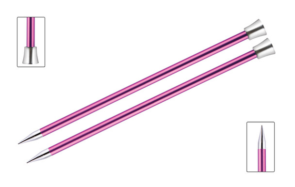 KnitPro Zing Metal Knitting Needles | Single Point | 35cm Long - 10.00mm (US 15)