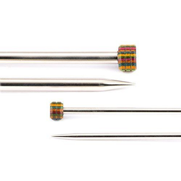 KnitPro Nova Metal Straight Single Point Needles | 25 cm Long - Tips and heads of the pins