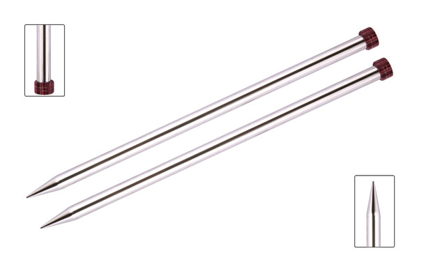 KnitPro Nova Metal Straight Single Point Needles | 30 cm Long - Main Image