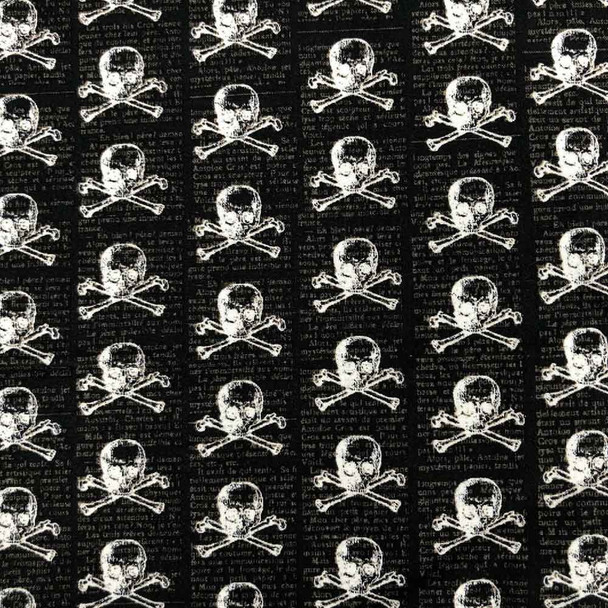 Lost & Found Halloween Jen Allyson Riley Blake Fabric | C5122 Skull Black - Main Image