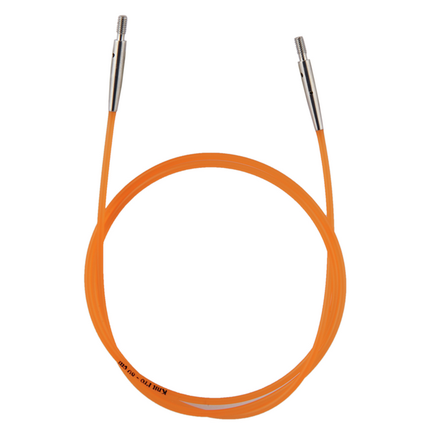 KnitPro Inter-changeable Coloured Cables for Symfonie or Nova tips (Circular Needles) - Orange Back (56cm to make 80cm)