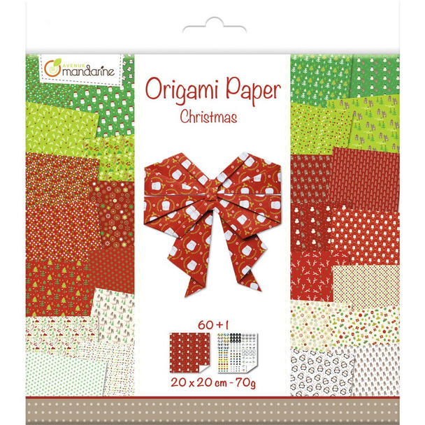 Avenue Mandarine | Origami Paper | Christmas Collection 2 | 20 x 20cm, Approx 60 pcs - Main Image