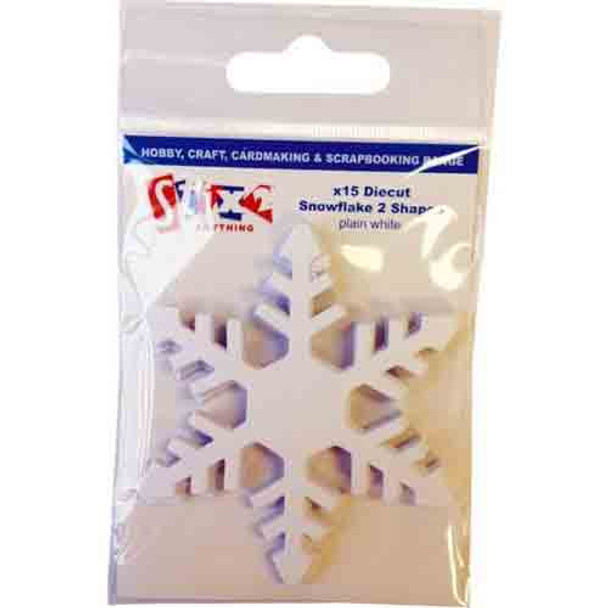 Stix 2 | Diecut Card Shapes | Snowflake Shapes 2 | 15 Pieces - White Snowflakes in the packet