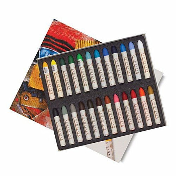 Sennelier Oil Pastels Set of 24 Assorted Colours - Another image of the inside of the box