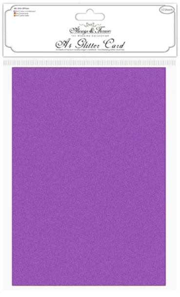 Craft Consortium | Always & Forever | Non Shedding A4 Glitter Card | Royal Purple