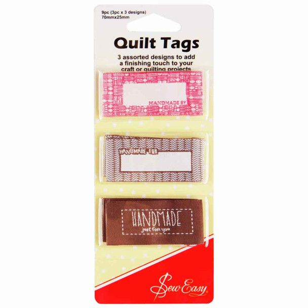 Handmade Quilt Tags | 3 Designs |  9pcs |Sew Easy