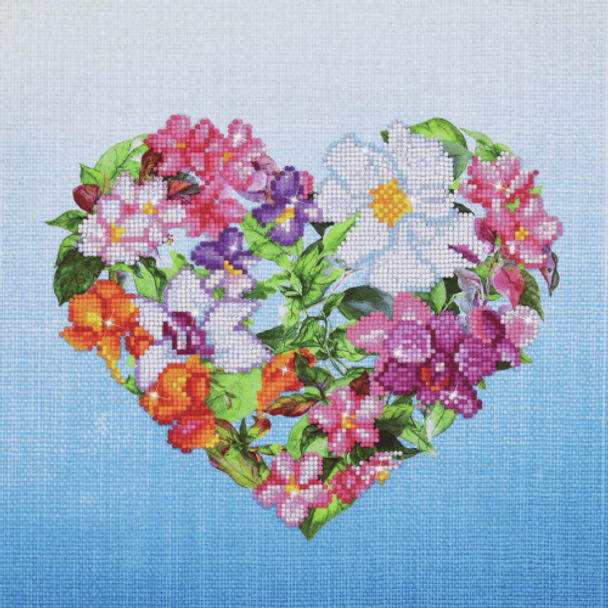 Flower Heart | Diamond Painting Kit | Diamond Dotz