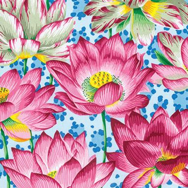 Blue Leopard Lotus | Spring 2016 Collection | Kaffe Fassett Fabrics - Main Image