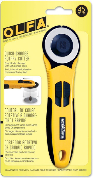 Olfa Quick Change Rotary Cutter, 45 mm  - the packing