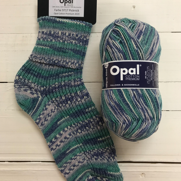 Opal Cotton Premium 4 Ply Sock Knitting Yarn in 100g Balls | Various Colours - 9717 Picnic