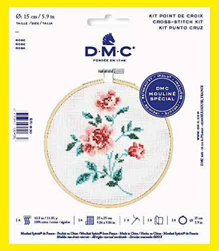 DMC | Mouline Cross Stitch Kits with 6" Embroidery Hoop - Love