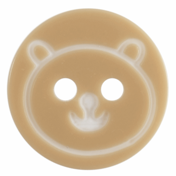Cream Teddy Bear Face Button | 13mm | Trimits