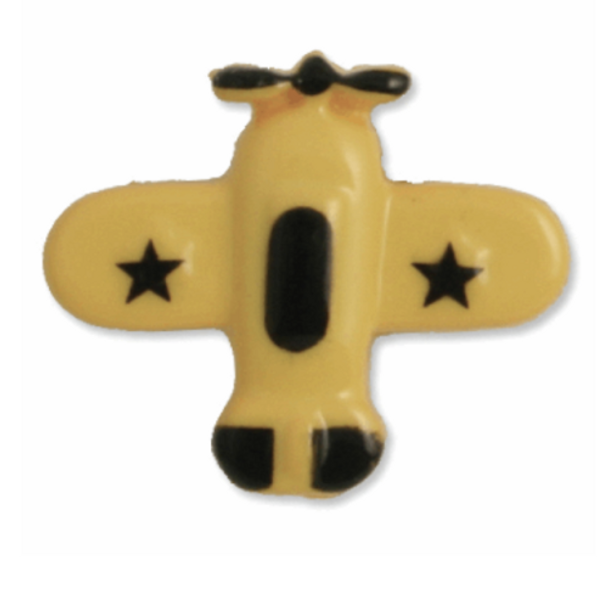 Airplane Shank Button | 18mm | Yellow/Black | Trimits