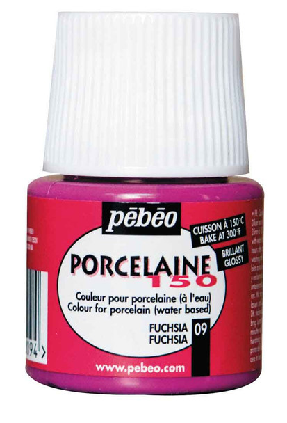 Pebeo Porcelaine 150 Glossy Porcelaine Paint - 45ml | 09 Fuchsia