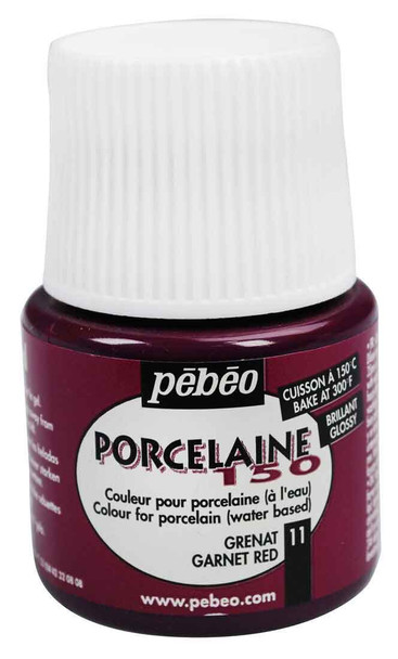 Pebeo Porcelaine 150 Glossy Porcelaine Paint - 45ml | 11 Garnet Red
