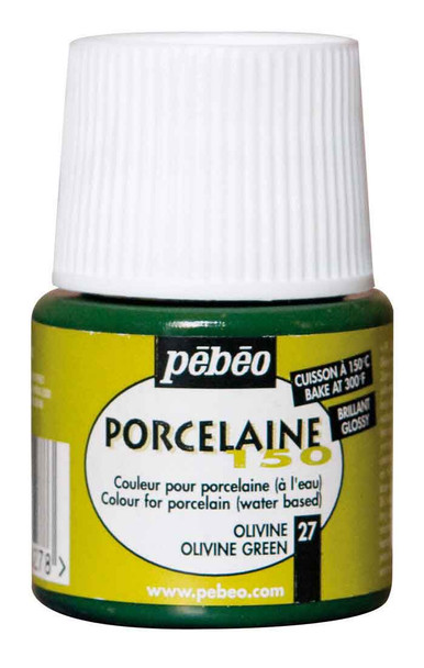 Pebeo Porcelaine 150 Glossy Porcelaine Paint - 45ml | 27 Olivine Green