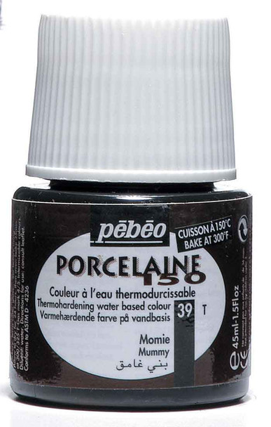 Pebeo Porcelaine 150 Glossy Porcelaine Paint - 45ml | 39 Mummy Brown