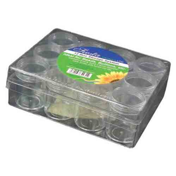 Plastic Storage Box with 12 Plastic Screw Top Jars | Siesta - Another image