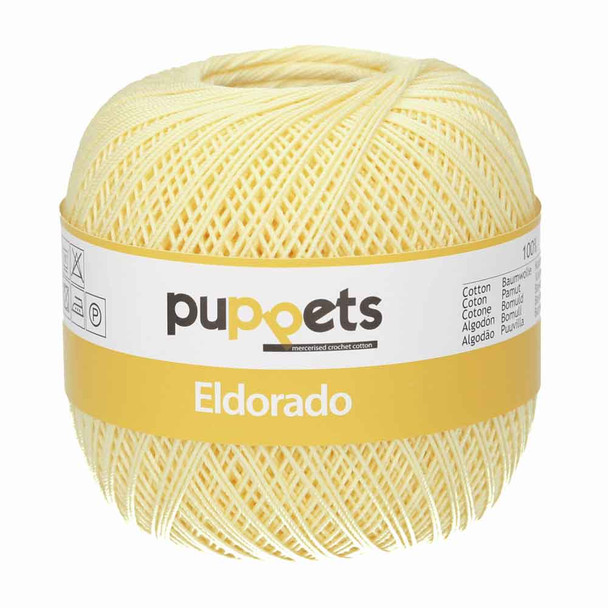 Puppets Eldorado 10 Tkt Crochet Cotton Yarn, 50g | 7515 Pale Yellow