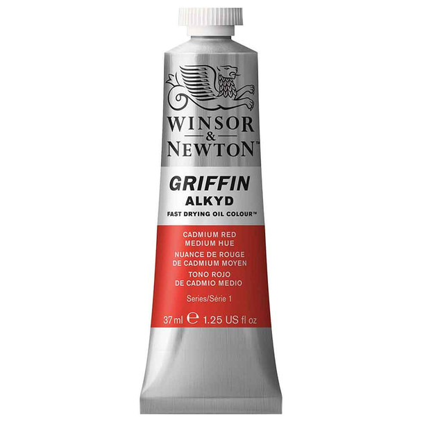 Winsor & Newton Griffin Alkyd Fast Drying Oil Paint, 37 ml Tubes | Cadmium Red Medium Hue