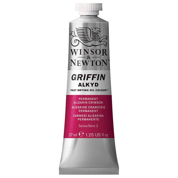 Winsor & Newton Griffin Alkyd Fast Drying Oil Paint, 37 ml Tubes | Permanent Alizarin Crimson