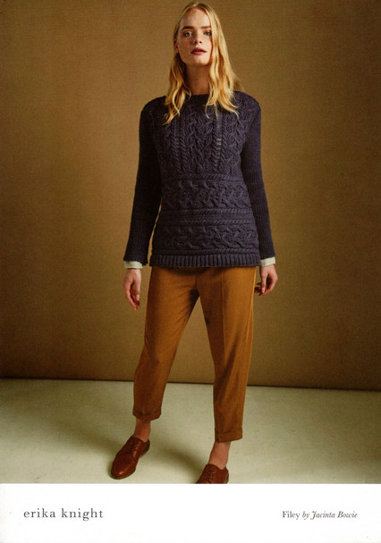 Filey Womens Cabled Sweater Pattern | Jacinta Bowie