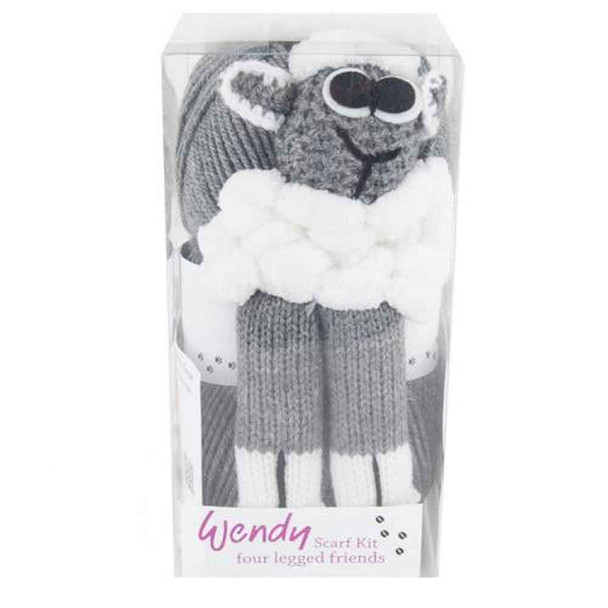 Wendy Sharon The Sheep Scarf Kit - DK Yarn Knitting Kit | Grey Sheep 2126