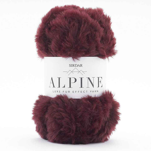 Sirdar Alpine Super Chunky Faux Fur Yarn, 50g balls | 405 Oxblood